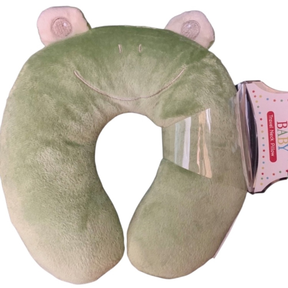 “FEELING FROGGY” GENDER NEUTRAL GREEN CHILDREN’S NECK SUPPORT TRAVEL PILLOW— NWT